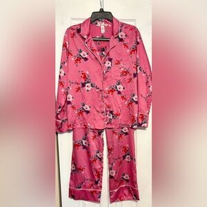 Victoria Secret Pink Floral Satin Pajama Set